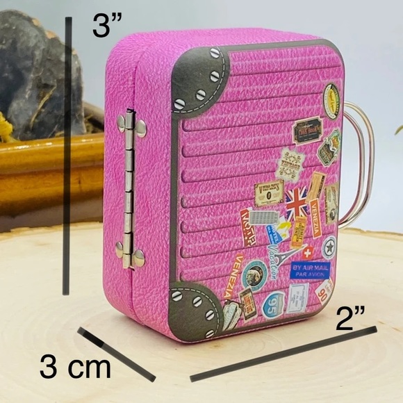 Metal box Mini suitcase storage with two handles jewelry,eyelashes,party gift - Picture 14 of 15